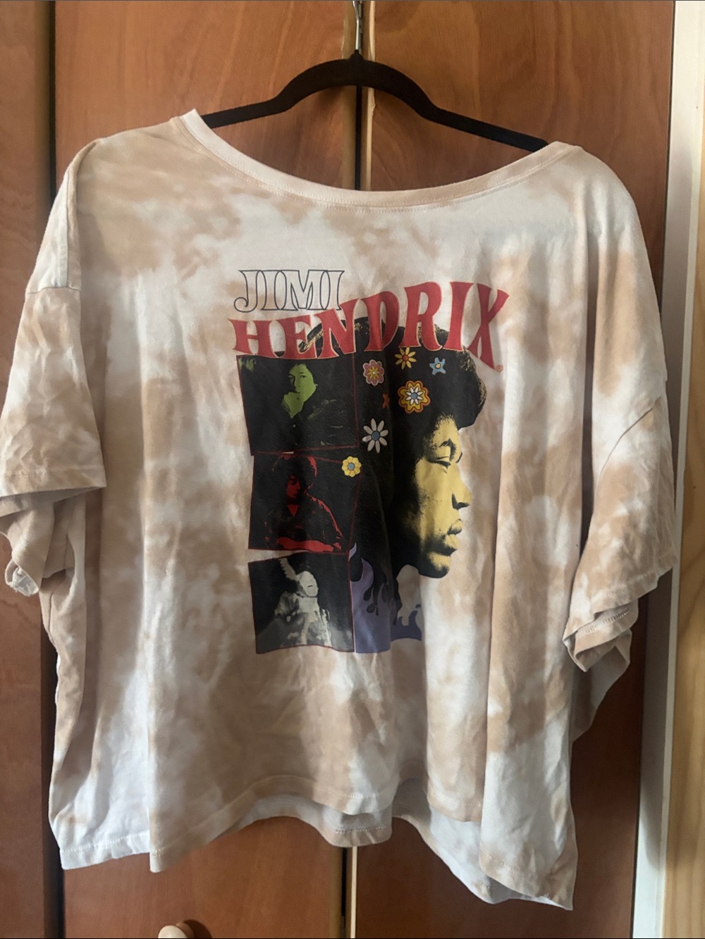 Jimmy Hendrix Beige & Cream Tie-Dye Boxy Tee